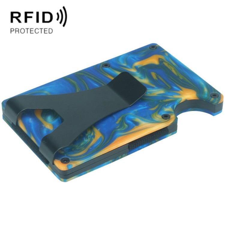 Porta carte ultrasottile in resina anti-smagnetizzazione RFID, Green, Blue, Black