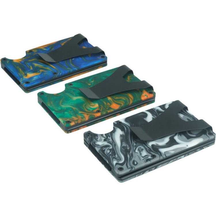 Porta carte ultrasottile in resina anti-smagnetizzazione RFID, Green, Blue, Black