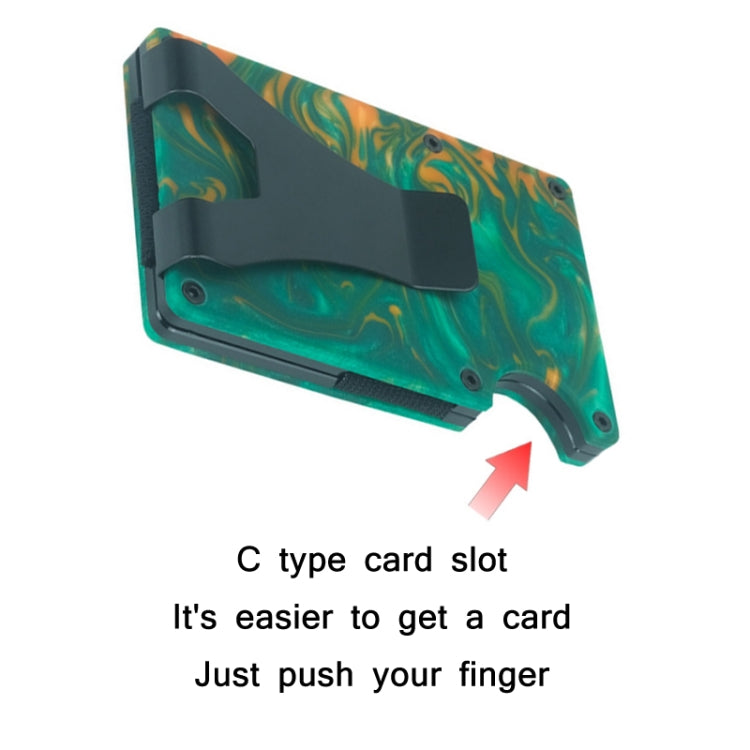 Porta carte ultrasottile in resina anti-smagnetizzazione RFID, Green, Blue, Black