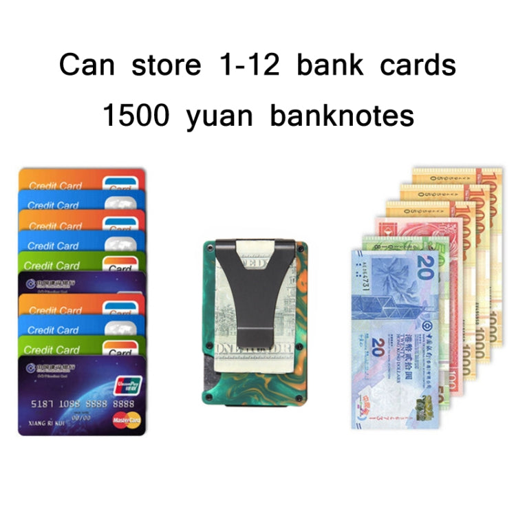 Porta carte ultrasottile in resina anti-smagnetizzazione RFID, Green, Blue, Black