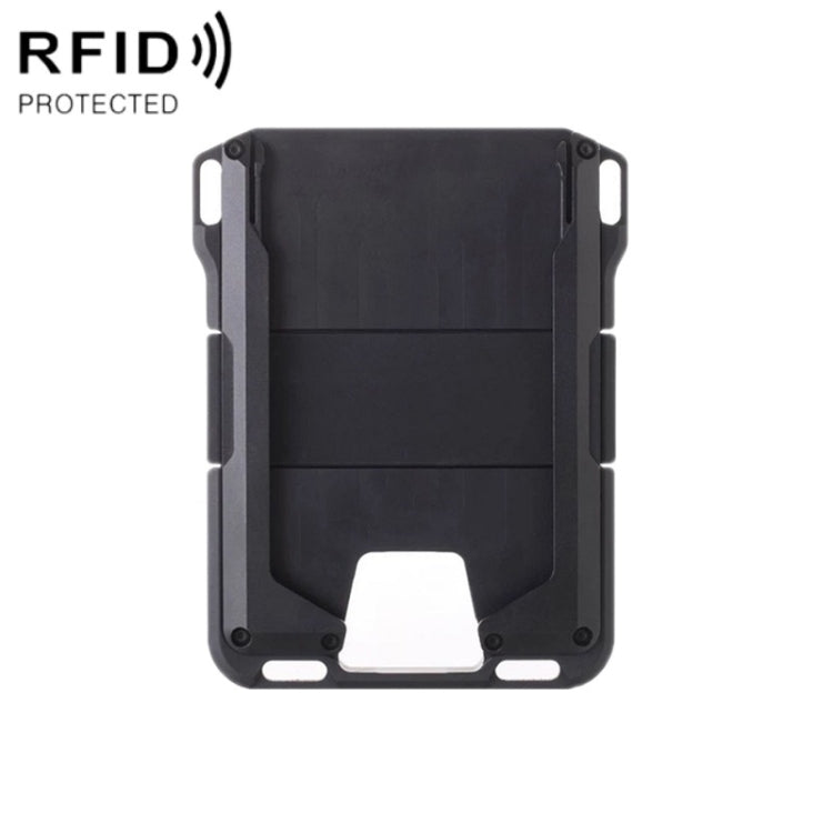 Porta carte di credito antifurto in metallo RFID, Black Aluminum Terms, Silver Aluminum Terms, Black Metal + Black Skin, Silver Metal + Black Skin