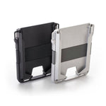 Porta carte di credito antifurto in metallo RFID, Black Aluminum Terms, Silver Aluminum Terms, Black Metal + Black Skin, Silver Metal + Black Skin