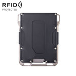 Porta carte di credito antifurto in metallo RFID, Black Aluminum Terms, Silver Aluminum Terms, Black Metal + Black Skin, Silver Metal + Black Skin