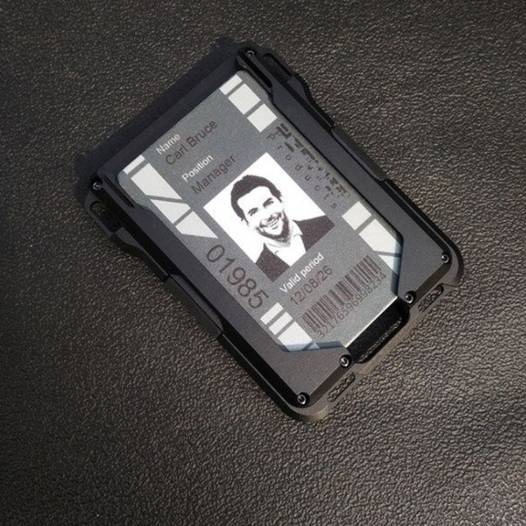 Porta carte di credito antifurto in metallo RFID, Black Aluminum Terms, Silver Aluminum Terms, Black Metal + Black Skin, Silver Metal + Black Skin