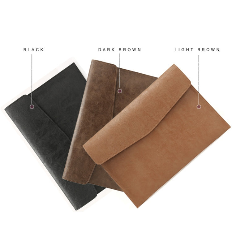 Custodia a maniche in pelle PU con motivo litchi per laptop da 13,3 pollici, stile:, Single Bag (Light Brown), Single Bag  (Dark Brown), Single Bag ( Black ), Liner Bag + Power Bag  (Light Brown), Liner Bag + Power Bag  (Dark Brown)                    ...
