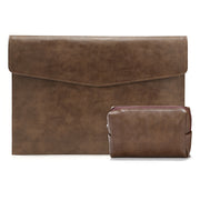 Custodia a maniche in pelle PU con motivo litchi per laptop da 13,3 pollici, stile:, Single Bag (Light Brown), Single Bag  (Dark Brown), Single Bag ( Black ), Liner Bag + Power Bag  (Light Brown), Liner Bag + Power Bag  (Dark Brown)                    ...