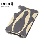 Portafoglio in metallo anti-smagnetizzazione anti-furto RFID, Red, Gold