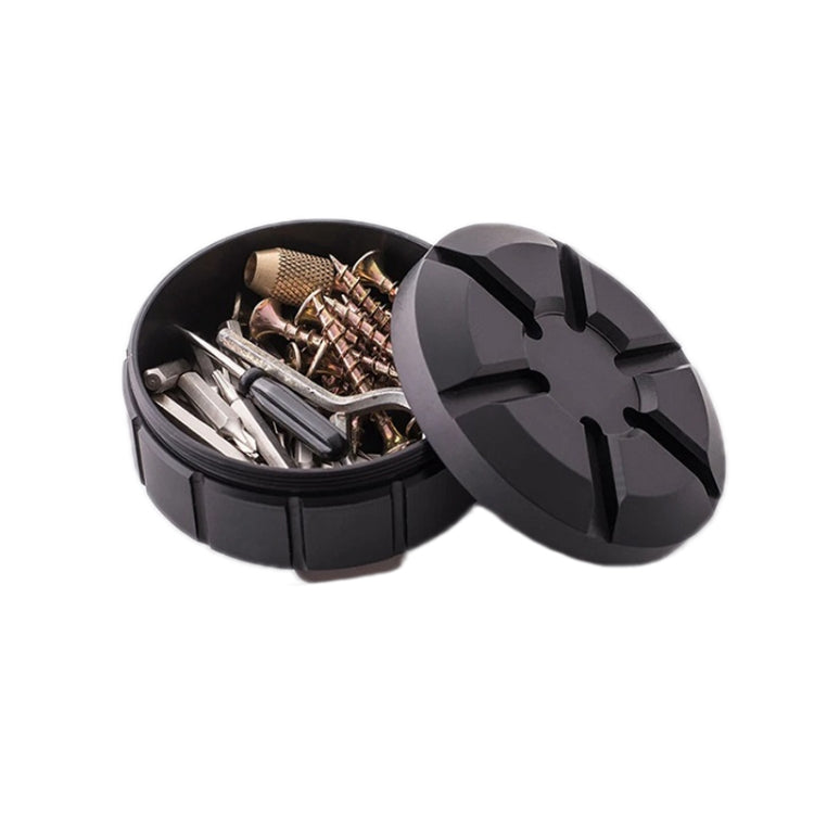 Contenitore per pillole di pronto soccorso portatile da esterno in acciaio inossidabile, Black, Silver
