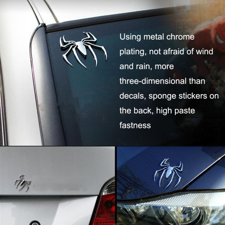 Adesivo per auto ragno tridimensionale in metallo da 10 pezzi, consegna casuale a colori, Spider