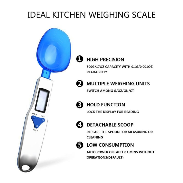 Bilancia da cucina Bilancia elettronica a cucchiaio dosatore con tre cucchiai, 500g / 0.5g, 300g / 0.1g