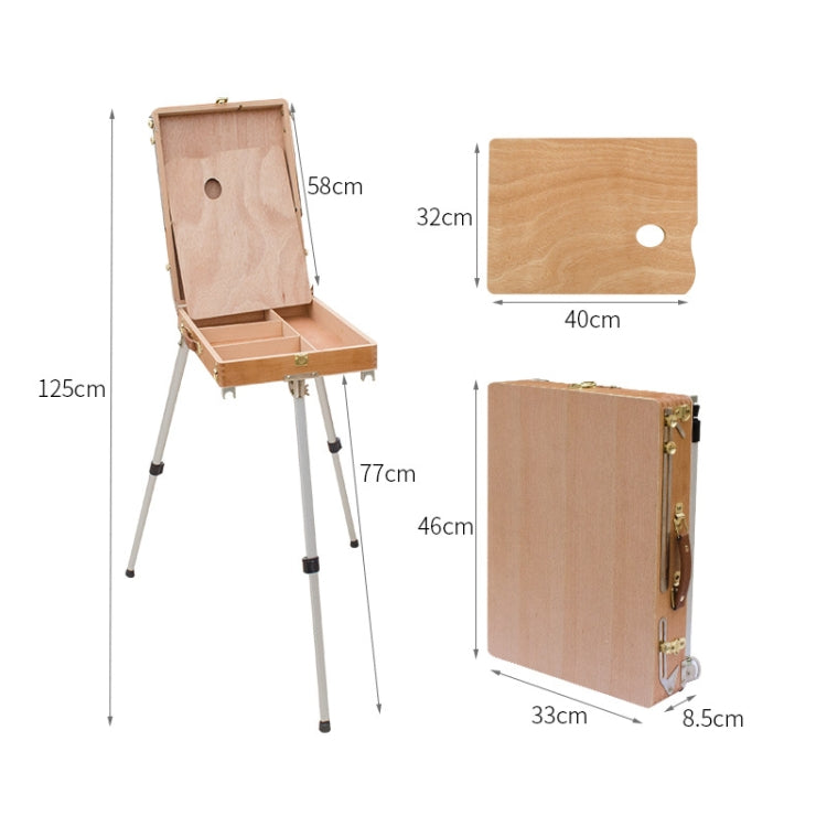 Cavalletto portatile in legno portatile per schizzi in lega di alluminio, Portable Sketch Box
