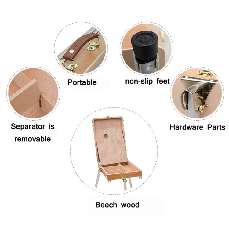 Cavalletto portatile in legno portatile per schizzi in lega di alluminio, Portable Sketch Box