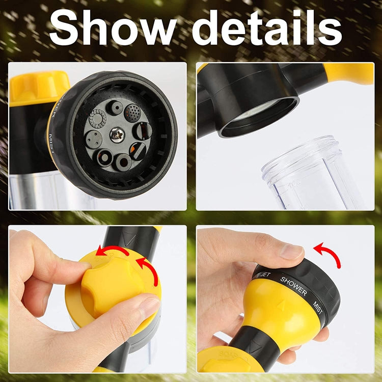 Spruzzatore d'acqua per pentole in schiuma per autolavaggio 8 in 1, Yellow, Green