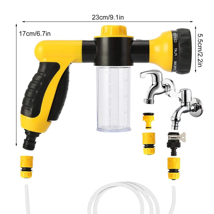 Spruzzatore d'acqua per pentole in schiuma per autolavaggio 8 in 1, Yellow, Green
