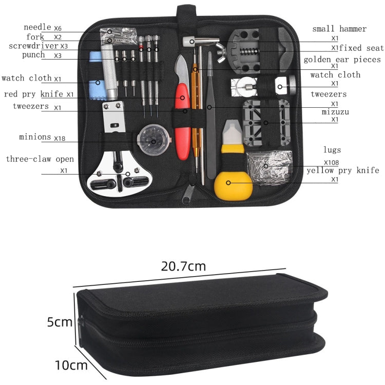 151 in 1 borsa degli attrezzi per la riparazione dell'orologio, 151 In 1 Watch Repair Bag