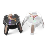 High-Foeded UFO Solar 9cm 360 Girevole Espositore Puntelli Giradischi, Gold Blue Light, Silver Blue Light, Black Blue Light, White Blue Light