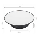 Giradischi girevole per riprese video con espositore girevole USB da 25 cm, Black Mirror, White Mirror, Golden Mirror, Silver Mirror, White+White Velvet, White+Black Velvet, White Bottom Frosted, Black Bottom Frosted, Black+Black Velvet