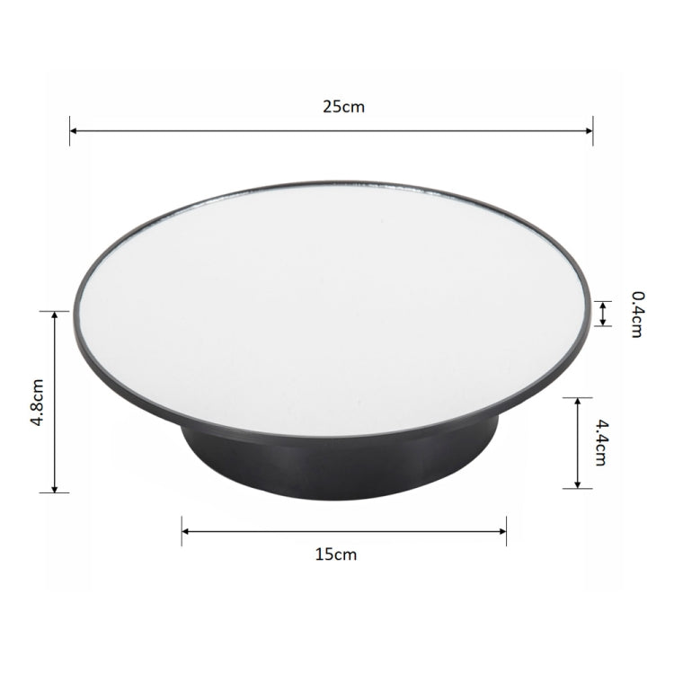 Giradischi girevole per riprese video con espositore girevole USB da 25 cm, Black Mirror, White Mirror, Golden Mirror, Silver Mirror, White+White Velvet, White+Black Velvet, White Bottom Frosted, Black Bottom Frosted, Black+Black Velvet