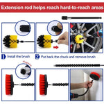 Spazzola per la pulizia multifunzione delle fessure per pneumatici per auto, 23 PCS / Set