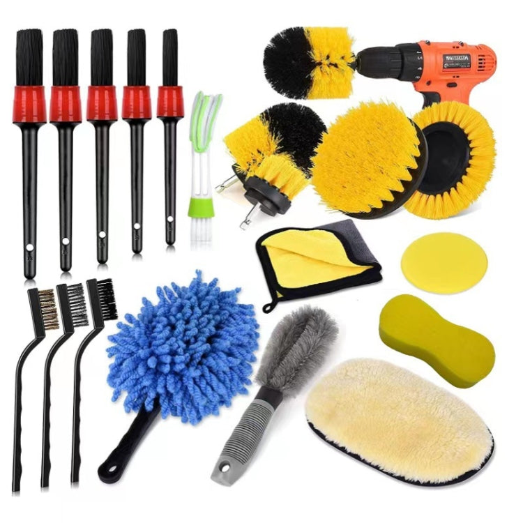Spazzola per pulizia ruote auto Spazzola per dettagli interni, 19 PCS / Set