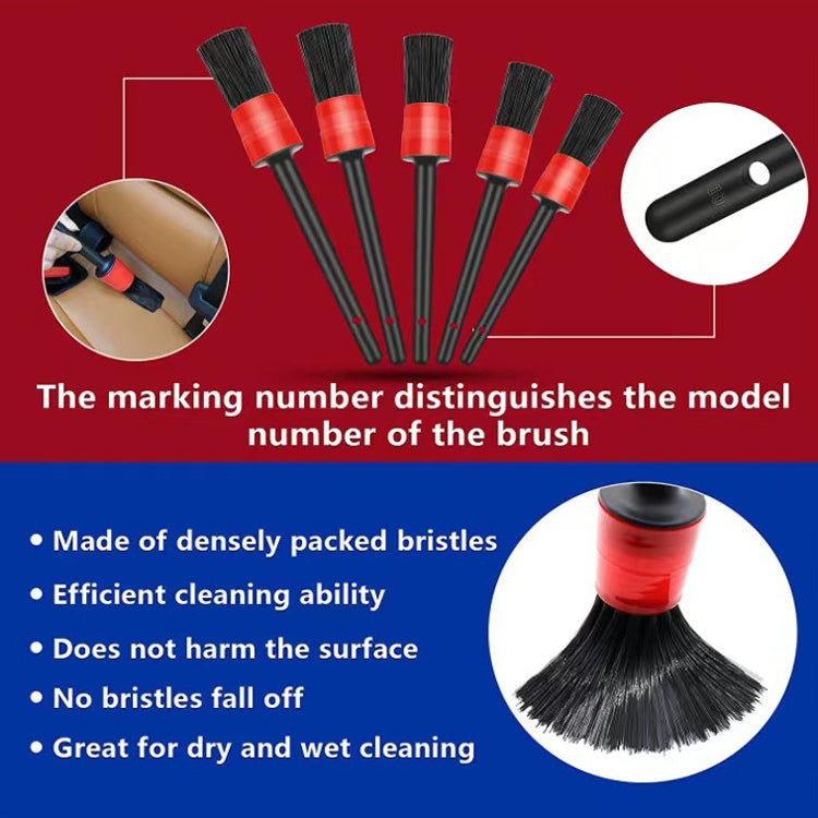 Spazzola per pulizia ruote auto Spazzola per dettagli interni, 19 PCS / Set