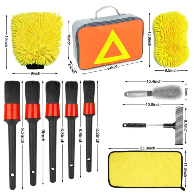 Guanti per lavaggio auto impermeabili con spazzola morbida, 11 PCS / Set