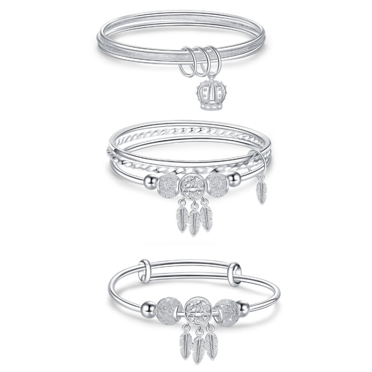 Bracciale a tre anelli solido chiuso da 2 pezzi da donna, misura:, Z104  56mm, Z104 58mm, Z104 60mm, Z104 62mm, Z103 56mm, Z103 58mm, Z103 60mm, Z103 62mm, Z102 Vella Adjustable