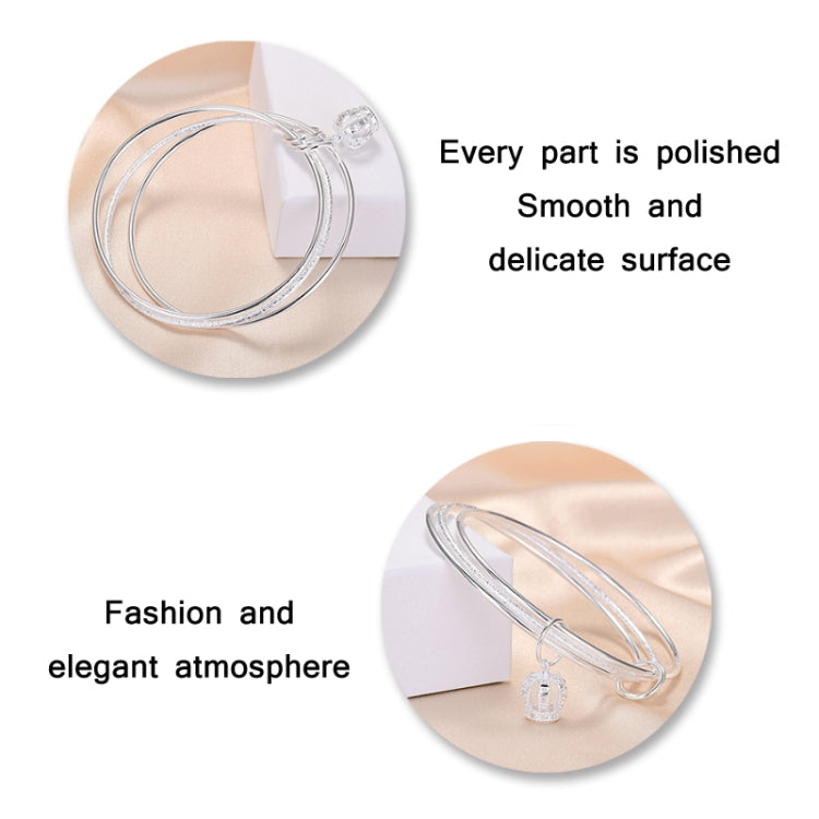 Bracciale a tre anelli solido chiuso da 2 pezzi da donna, misura:, Z104  56mm, Z104 58mm, Z104 60mm, Z104 62mm, Z103 56mm, Z103 58mm, Z103 60mm, Z103 62mm, Z102 Vella Adjustable
