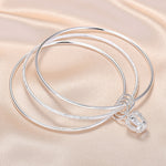 Bracciale a tre anelli solido chiuso da 2 pezzi da donna, misura:, Z104  56mm, Z104 58mm, Z104 60mm, Z104 62mm, Z103 56mm, Z103 58mm, Z103 60mm, Z103 62mm, Z102 Vella Adjustable