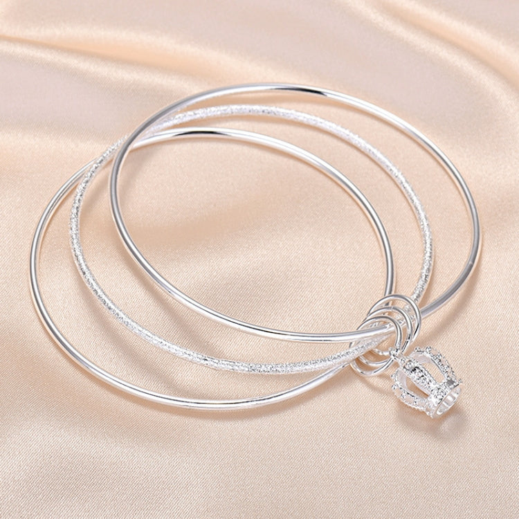 Bracciale a tre anelli solido chiuso da 2 pezzi da donna, misura:, Z104  56mm, Z104 58mm, Z104 60mm, Z104 62mm, Z103 56mm, Z103 58mm, Z103 60mm, Z103 62mm, Z102 Vella Adjustable
