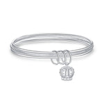 Bracciale a tre anelli solido chiuso da 2 pezzi da donna, misura:, Z104  56mm, Z104 58mm, Z104 60mm, Z104 62mm, Z103 56mm, Z103 58mm, Z103 60mm, Z103 62mm, Z102 Vella Adjustable
