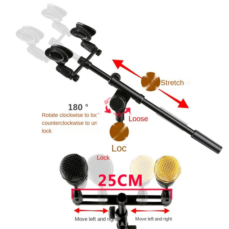 Clip microfono in alluminio doppia e quadrupla testa
