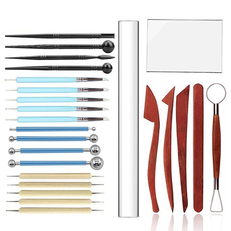 Set 25 pezzi materiali per sculture in ceramica morbida