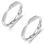 2 PCS Q38 Coppia Mobius Twist Open Anello regolabile, For Mens, For Womens