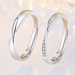 2 PCS Q38 Coppia Mobius Twist Open Anello regolabile, For Mens, For Womens