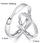 2 PCS Q38 Coppia Mobius Twist Open Anello regolabile, For Mens, For Womens