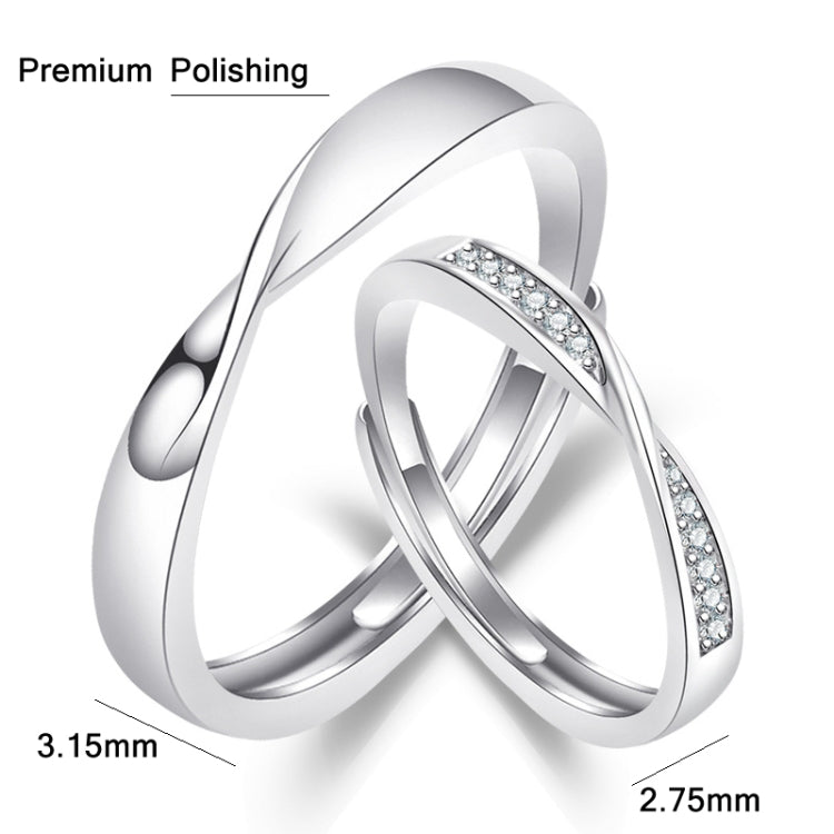2 PCS Q38 Coppia Mobius Twist Open Anello regolabile, For Mens, For Womens