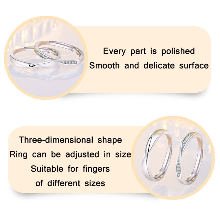 2 PCS Q38 Coppia Mobius Twist Open Anello regolabile, For Mens, For Womens