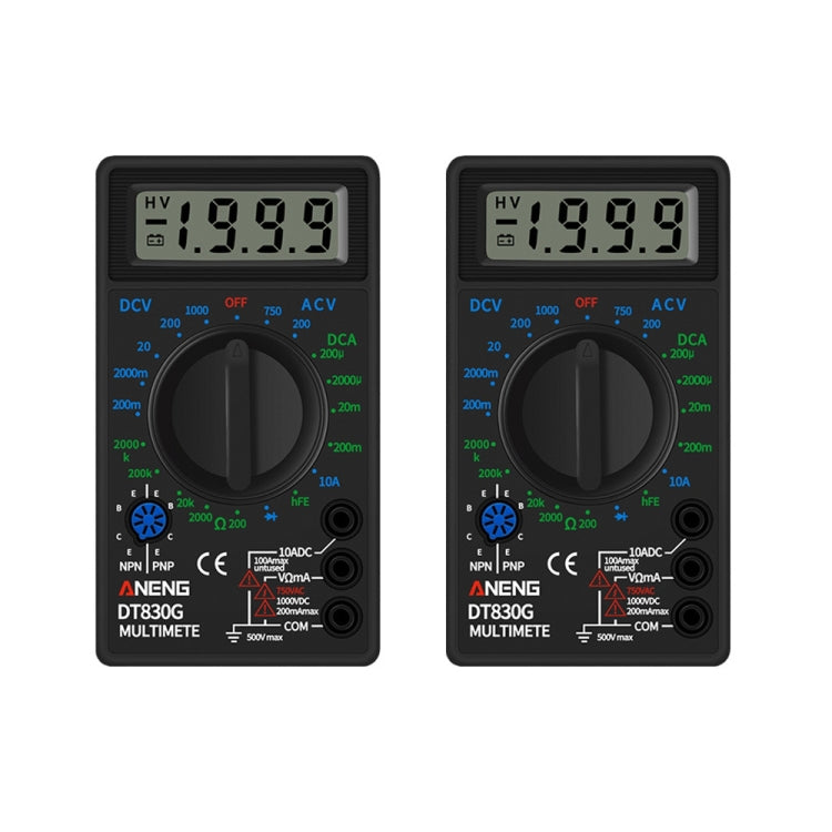 2 PZ ANENG DT830G Multimetro digitale portatile, Black, Yellow
