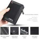 Baellerry D3216 Portamonete da uomo corto verticale multi-card con scatto, Khaki, Black, Brown