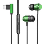 TS902 Auricolare da gioco USB-C / Type-C In-Ear in metallo, lunghezza cavo: 1,2 m, Red, Green, Black, Silver Gray