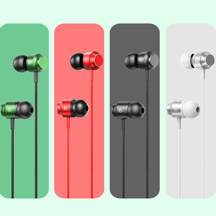 TS902 Auricolare da gioco USB-C / Type-C In-Ear in metallo, lunghezza cavo: 1,2 m, Red, Green, Black, Silver Gray