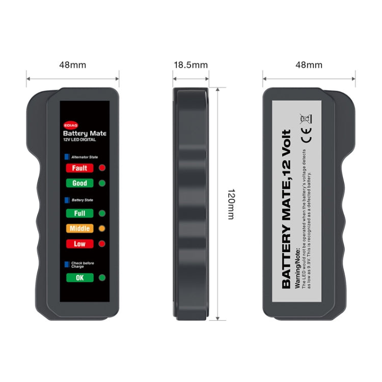 Strumento per la diagnosi dei guasti del tester per batterie automobilistiche 12V, Clip