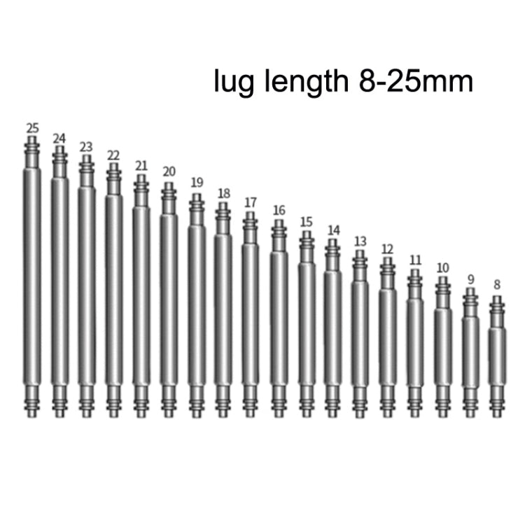 Barra a molla per orologio in acciaio inossidabile con albero di collegamento da 8-25 mm, 144 PCS / Set, 270 PCS / Set, 360 PCS / Set with Ear Batch