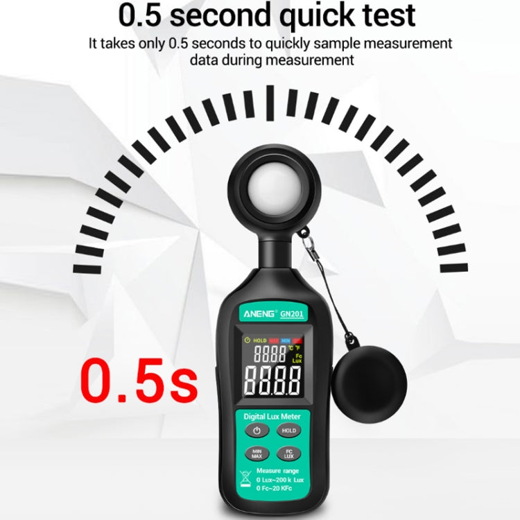ANENG GN-201 Misuratore di luce portatile fino a 200.000 LUX