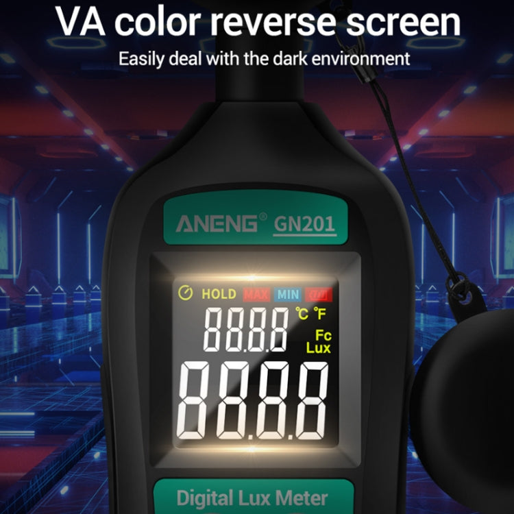ANENG GN-201 Misuratore di luce portatile fino a 200.000 LUX
