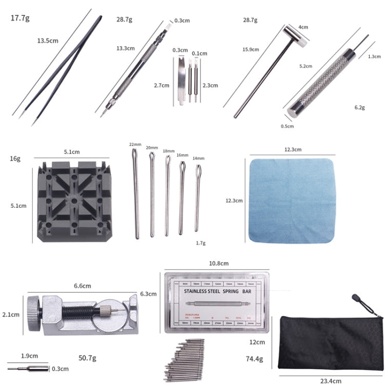 Set di rimozione della catena dell'orologio in metallo 390 in 1, 390 in 1