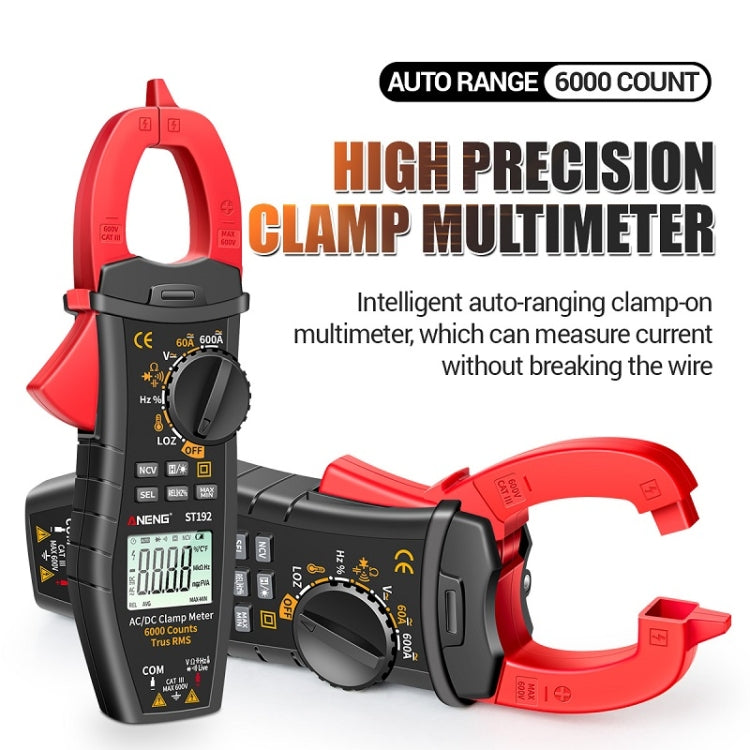 ANENG Misuratore digitale multifunzionale a pinza CA e CC, ST190 Red, ST190 Black, ST191, ST192 600A DC Current, ST193 Intelligent Automatic
