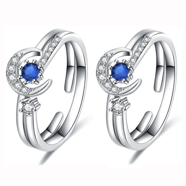 2 PZ J259 Ladies Romantic Star Moon Anelli aperti impilati