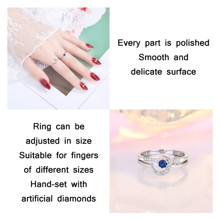 2 PZ J259 Ladies Romantic Star Moon Anelli aperti impilati